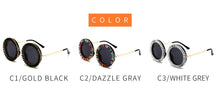 Load image into Gallery viewer, Round  Rhinestone Blingbling Sunglasses Women 2023 Trend Fancy Crystal Sun Glasses Female Eyewear Shades Oculos Del