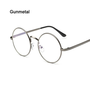 Round Metal Glasses for Computer Anti Blue Ray Frame Women Men Eyeglasses Transparent Spectacles Oculos De Grau