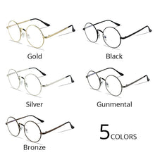 Load image into Gallery viewer, Round Metal Glasses for Computer Anti Blue Ray Frame Women Men Eyeglasses Transparent Spectacles Oculos De Grau