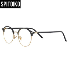 Load image into Gallery viewer, Round Optical Frame Ultem and Metal Glasses Myopia Eyewear Eyeglasses Prescription Spectacles 50027
