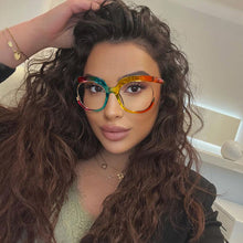 Carica l&#39;immagine nel visualizzatore di Gallery, Round Optical Glasses Frames Men Women Oversized Prescription Glasses Clear Lens Rainbow Frame Eyeglasses Spectacle Frame