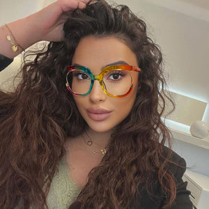 Round Optical Glasses Frames Men Women Oversized Prescription Glasses Clear Lens Rainbow Frame Eyeglasses Spectacle Frame