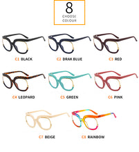 Carica l&#39;immagine nel visualizzatore di Gallery, Round Optical Glasses Frames Men Women Oversized Prescription Glasses Clear Lens Rainbow Frame Eyeglasses Spectacle Frame