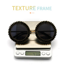 Load image into Gallery viewer, Round Party Beach Blingbling Crystal Sun Glasses for Ladies Royal Wedding Rhinestone UV400 Black Sunglasses Women 2023