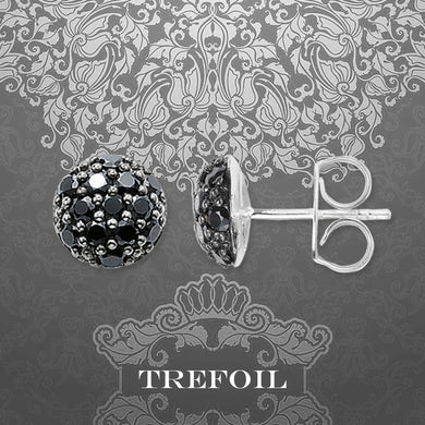 Round Pave Stud Earrings, Cubic Zirconia Fashion Jewelry Trendy 925 Sterling Silver Gift For Women Men Lover 2018 New Brincos