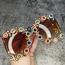Load image into Gallery viewer, Round Pearl Oversized Diamond Sunglasses For Women Men 2023 Ladies  Blingbling Crystal Brand Designer Sun Glasses Women