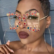 Load image into Gallery viewer, Round Pearl Oversized Diamond Sunglasses For Women Men 2023 Ladies  Blingbling Crystal Brand Designer Sun Glasses Women