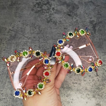 Load image into Gallery viewer, Round Pearl Oversized Diamond Sunglasses For Women Men 2023 Ladies  Blingbling Crystal Brand Designer Sun Glasses Women