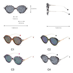 Round Polarized Sunglasses  Women Shades Unique Leopard Pattern Design Vintage Driving Men Oculos Feminino UV400 New