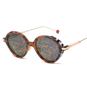 Round Polarized Sunglasses  Women Shades Unique Leopard Pattern Design Vintage Driving Men Oculos Feminino UV400 New