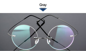 Montatura per occhiali rotondi senza montatura Montatura per occhiali da vista in lega ottica per occhiali da vista per uomo e donna 