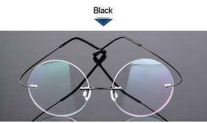 Montatura per occhiali rotondi senza montatura Montatura per occhiali da vista in lega ottica per occhiali da vista per uomo e donna 
