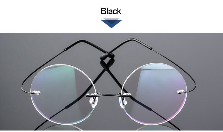 Montatura per occhiali rotondi senza montatura Montatura per occhiali da vista in lega ottica per occhiali da vista per uomo e donna 