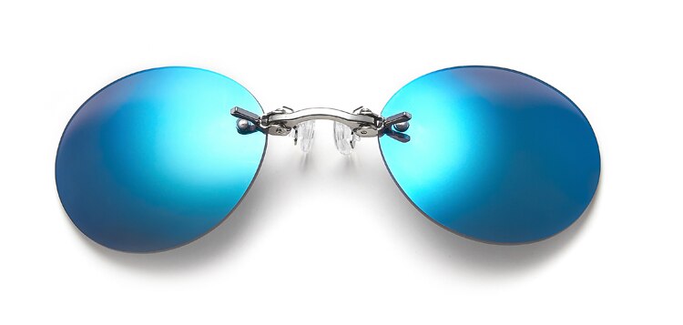 Round Rimless Sunglasses Men Classic Clamp Nose Sun Glasses Mens Matrix Morpheus Mini Frameless Brand Design Glasses