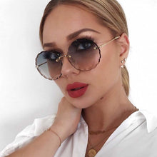 Load image into Gallery viewer, Round Rimless Sunglasses Women 2023 Brand  Feamle Woman Shades Ins Sun glasses lunettes de sol femme Sunglass UV400