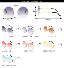Load image into Gallery viewer, Round Rimless Sunglasses Women 2023 Brand  Feamle Woman Shades Ins Sun glasses lunettes de sol femme Sunglass UV400