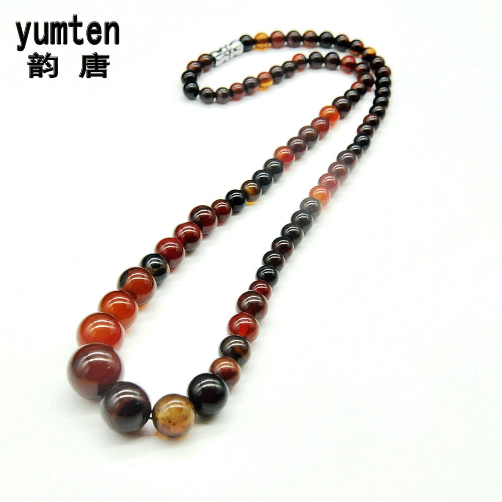 Round Sports Beads Chain Choker Amethyst Necklace Charms Jewelry Making Colar Masculino Kehribar Boncuk Joyas Sieraden Bedeltjes