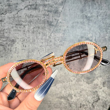 Load image into Gallery viewer, Round Steampunk Small Blingbling Sunglasses For Women Men 2023 Diamond  Designer Gradient Gothic Sunglasses Men Feminino
