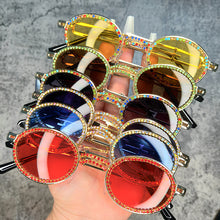 Load image into Gallery viewer, Round Steampunk Small Blingbling Sunglasses For Women Men 2023 Diamond  Designer Gradient Gothic Sunglasses Men Feminino