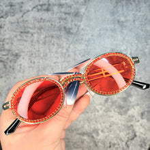 Load image into Gallery viewer, Round Steampunk Small Blingbling Sunglasses For Women Men 2023 Diamond  Designer Gradient Gothic Sunglasses Men Feminino