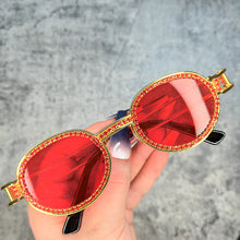 Load image into Gallery viewer, Round Steampunk Small Blingbling Sunglasses For Women Men 2023 Diamond  Designer Gradient Gothic Sunglasses Men Feminino