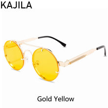 Load image into Gallery viewer, Round Steampunk Sunglasses Men 2022  Elastic Temples Brand Designer Vintage Rimless Sun Glasses For Women Lentes De Sol