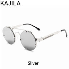 Load image into Gallery viewer, Round Steampunk Sunglasses Men 2022  Elastic Temples Brand Designer Vintage Rimless Sun Glasses For Women Lentes De Sol