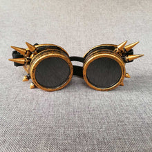 Load image into Gallery viewer, Round Steampunk Sunglasses Men Women Goggles Rave Festival Holographic Steam Punk Glasses With Nail Strapes Gothic Oculos De Sol