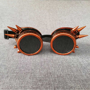 Round Steampunk Sunglasses Men Women Goggles Rave Festival Holographic Steam Punk Glasses With Nail Strapes Gothic Oculos De Sol