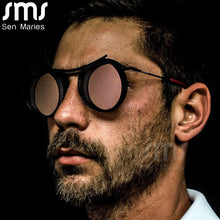 Load image into Gallery viewer, Round Steampunk Sunglasses Men Women Punk Sun Glasses Brand Designer Mirror UV400 Shades Male Female Goggle Eyewear