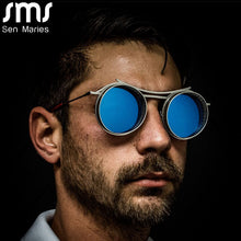 Load image into Gallery viewer, Round Steampunk Sunglasses Men Women Punk Sun Glasses Brand Designer Mirror UV400 Shades Male Female Goggle Eyewear