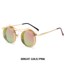 Load image into Gallery viewer, Round Steampunk Sunglasses Men Women Punk Sun Glasses Brand Designer Mirror UV400 Shades Male Female Goggle Eyewear
