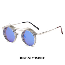 Load image into Gallery viewer, Round Steampunk Sunglasses Men Women Punk Sun Glasses Brand Designer Mirror UV400 Shades Male Female Goggle Eyewear
