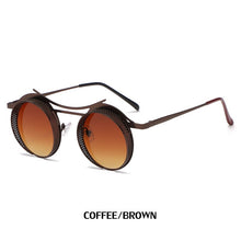 Load image into Gallery viewer, Round Steampunk Sunglasses Men Women Punk Sun Glasses Brand Designer Mirror UV400 Shades Male Female Goggle Eyewear