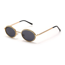 Load image into Gallery viewer, Round Steampunk Sunglasses Oval Vintage Sun Glasses Diamond Retro Eyeglasses  Brand Glasses UV400