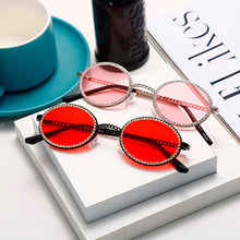 Load image into Gallery viewer, Round Steampunk Sunglasses Oval Vintage Sun Glasses Diamond Retro Eyeglasses  Brand Glasses UV400