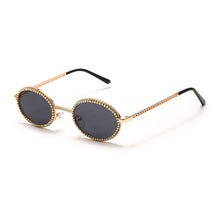 Load image into Gallery viewer, Round Steampunk Sunglasses Oval Vintage Sun Glasses Diamond Retro Eyeglasses  Brand Glasses UV400