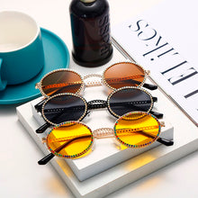 Load image into Gallery viewer, Round Steampunk Sunglasses Oval Vintage Sun Glasses Diamond Retro Eyeglasses  Brand Glasses UV400