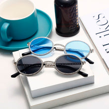 Load image into Gallery viewer, Round Steampunk Sunglasses Oval Vintage Sun Glasses Diamond Retro Eyeglasses  Brand Glasses UV400
