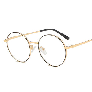 Round Stylish 2023 Clear Ocean Lens Glasses Women Men  Designer Shopping Travel Eyeglasses Metal Frame Trend Eyewear