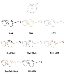 Round Stylish 2023 Clear Ocean Lens Glasses Women Men  Designer Shopping Travel Eyeglasses Metal Frame Trend Eyewear