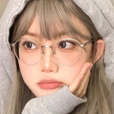 Round Stylish 2023 Clear Ocean Lens Glasses Women Men  Designer Shopping Travel Eyeglasses Metal Frame Trend Eyewear