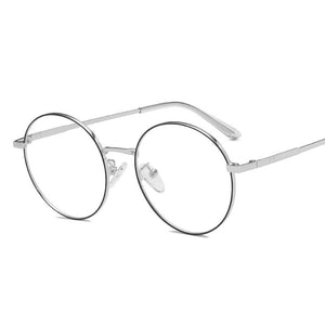 Round Stylish 2023 Clear Ocean Lens Glasses Women Men  Designer Shopping Travel Eyeglasses Metal Frame Trend Eyewear