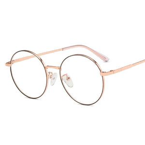 Round Stylish 2023 Clear Ocean Lens Glasses Women Men  Designer Shopping Travel Eyeglasses Metal Frame Trend Eyewear