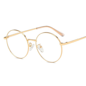 Round Stylish 2023 Clear Ocean Lens Glasses Women Men  Designer Shopping Travel Eyeglasses Metal Frame Trend Eyewear