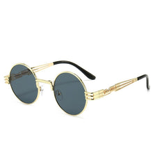 Carica l'immagine nel visualizzatore di Gallery, Round Sunglasses Steampunk Retro Sunglasses Ladies Men Sunglasses UV400 Goggles Shadow Driving Gothic Retro Sunglasses
