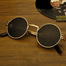 Carica l'immagine nel visualizzatore di Gallery, Round Sunglasses Steampunk Retro Sunglasses Ladies Men Sunglasses UV400 Goggles Shadow Driving Gothic Retro Sunglasses