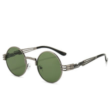 Carica l'immagine nel visualizzatore di Gallery, Round Sunglasses Steampunk Retro Sunglasses Ladies Men Sunglasses UV400 Goggles Shadow Driving Gothic Retro Sunglasses