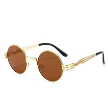 Carica l'immagine nel visualizzatore di Gallery, Round Sunglasses Steampunk Retro Sunglasses Ladies Men Sunglasses UV400 Goggles Shadow Driving Gothic Retro Sunglasses