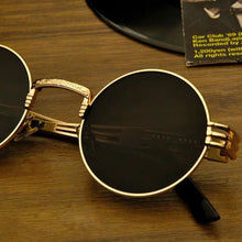 Carica l'immagine nel visualizzatore di Gallery, Round Sunglasses Steampunk Retro Sunglasses Ladies Men Sunglasses UV400 Goggles Shadow Driving Gothic Retro Sunglasses